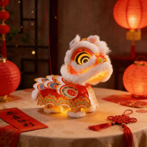 New Year Spring Festival Lantern Festival Year of The Horse Lion Dance Lantern Handmade DIY Kids Craft Kit Festival Decoration