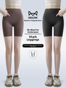 MiiOW | High-Waist Seamless Sharkskin Safety Pants For Women Summer Sportswear Anti-Light Walking Shorts Nylon Spandex Thin Briefs