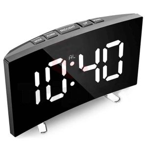 Digital Alarm Clock LED Mirror Clocks Electronic Alarm Clock Noiseless Design Digital LED Large Display Mirror Electronic Clock
