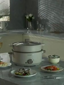 หม้อสุกี้ ชาบู กระทะไฟฟ้า หม้อ 3-5 ลิตร หม้ออเนกประสงค์ หม้อต้ม กระทะทอด ระบบรักษาอุณหภูมิความร้อนคงที ช่วยประหยัดไฟฟ้า