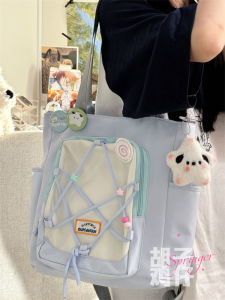 Large Capacity Diagonal Bag Retro Sports Handbag for Teenage Girls School Commuting Shoulder Bag Polyester Soft Handbag