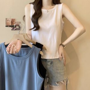 Pure Cotton Camisole Womens Inner Wear New Arrival Plus Size Plus Size Ladies Spring and Summer Silm Outwear Pure Color Sleeveless Base Top
