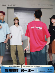 GTG Original American Retro Brand Letter round Neck Short Sleeve Men Pure Cotton Spring New Oversize Half Sleeve T-Shirt