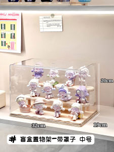 Acrylic Transparent Dustproof Figurine Display Stand Storage Box Blind Box Showcase Bubble Mat Transparent Holder for Collectibles