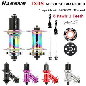 HASSNS PRO7 MTB Hubs 32 Holes 6 Pawls 32 Holes Ultralight Hub 120 Beeps 4 Bearing Cassette Hub
