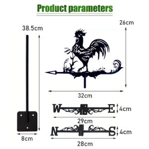 Windsock Flag Stainless Bentuk Rooster Hanging Decoration Garden Outdoors / Stainless Steel Rooster Weathervane Weather Vane Yard Garden Barn Ornament Collies Shed Kit Weather Vanes Roofs Dropshipping