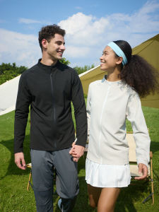 Su Dong Outdoor Knitting Corrugated Quick-Drying Long T-shirt Sports Sweatshirt Cycling Elastic Fabric Quick-Drying Zipper Cardigan 883