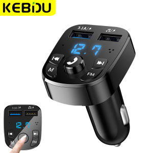 kebidumei | Bluetooth 5.0 FM Transmitter Car kit Handfree Dual USB Car Charger 3.1A Support TF Card U disk AUX MP3 Modulator Music Player