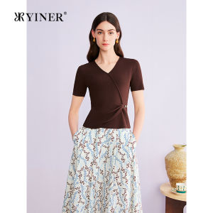Stylish V-Neck Pleated Silk-Blend Body-Shaping Knitwear
