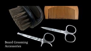 Beard Grooming Set of Scissors Brush and Comb