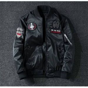 Jaket Bomber Varsity Premium Logo Ontheroad Outdoor Hiking Gunung Touring Pria Wanita
