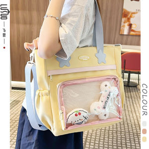 Túi Đeo Vai Dung Tích Lớn Túi Tote Cầm Tay Học Sinh Túi Đựng Máy Tính Bảng Túi Đựng Đồ Học Tập Túi Đựng Đồ Dùng Học Tập Màu Tương Phản