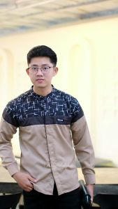 Baju Koko Elrumi Lengan Panjang Motif Elrumi Senopati Terlaris Warna Abu Bisa COD