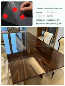 Transparent Self-Adhesive Waterproof Tabletop Sticker for Solid Wood Dining Table Kitchen Protection Film Pad Heat Resistant Oil Resistant