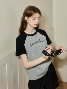 KUHNMARVIN | Áo Thun Slim Cotton Xám In Chữ