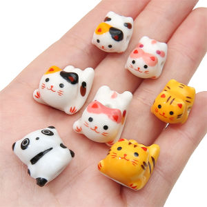 1PC Handmade Ceramic Porcelain Cats Panda Tiger Animel Charm Beads for Necklace Bracelet Keychain DIY Jewelry Craft Making