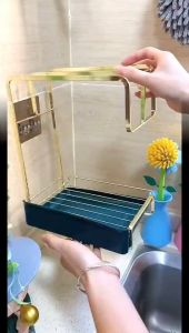 Rag Rack Kitchen Supplies Drain Rack Storage Towel Wash Basin Sink Vegetable Basin Countertop Window Sill Rack Dish Drying Rack