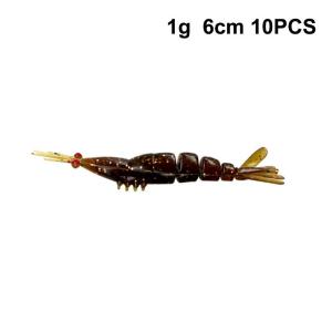 New 10PCS Mini Soft Worm Shrimp Fishing Lure 0.5g/45mm 1g/60mm Artificial Baits Bass Silicone Fishing Tackle