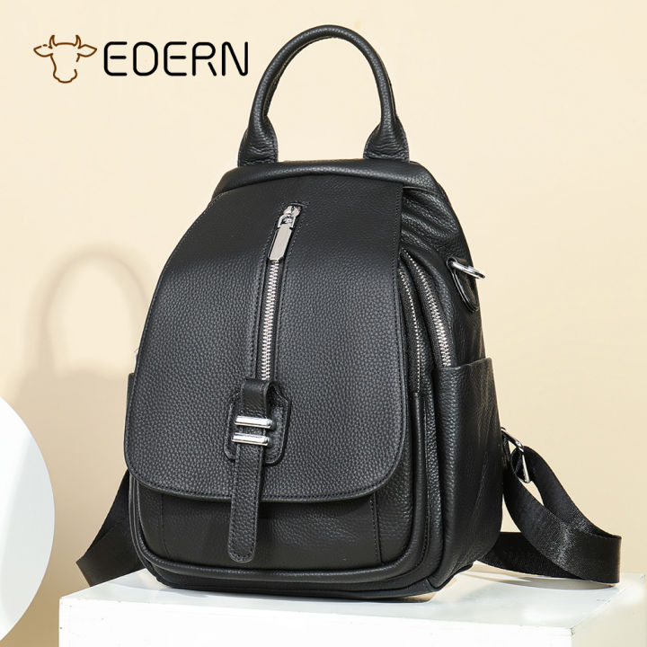 Edern 2025 Mới da thật Ba Lô Cho Phụ Nữ Cô Gái Schoolbag Túi đeo vai đa ...