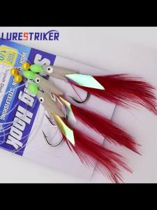 WODJYJ 3 hook/Set Luminous fish head Fishing Lure Single Hook Tack Bait Jigs Worm Fishing sabiki string Hooks
