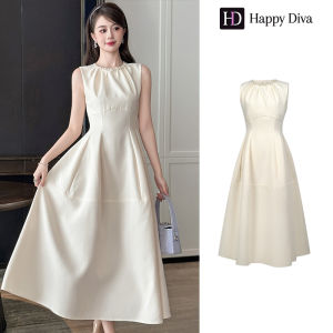 Happy Diva 2025 ชุดฤดูร้อนของผู้หญิงชุดยาวชุดลําลองงานแต่งงานชุดปาร์ตี้อย่างเป็นทางการชุดวันเกิดชุดราตรีปาร์ตี้ (สีดํา/แอปริคอท) 9757