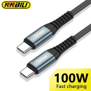 Cáp NNBILI 100W USB C Sang USB Type C 5A Dây Sạc Nhanh Cho MacBook Xiaomi Huawei - Chất Liệu Bện 1M/2M