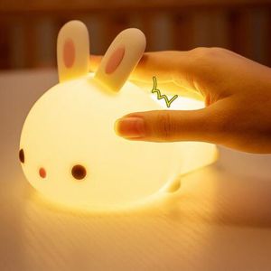 Đèn LED RGB Thỏ Đèn Ngủ Cảm Ứng Cảm Biến 16 Màu USB Sạc Silicon Bunny Đèn Cho Trẻ Em Đồ Chơi Cho Bé Lễ Hội Quà Tặng