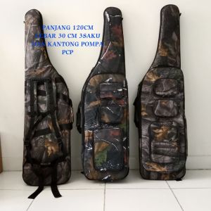 Tas senapan camo dengan kantong pompa