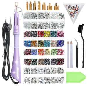 2000Pcs-9600Pcs/Box Hot Fix Rhinestones Set/EU or US PLUG Hotfix Applicator Hot Fix Crystal Glass Rhinestone Iron-on Wand Strass