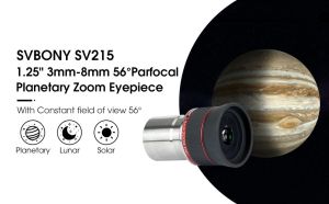 【New Arrival】SVBONY SV215 Zoom Eyepiece 1.25" Zoom Lens 3mm to 8mm Eyepiece Focused Design Telescope Accessories for High Power Moon and Planetary Observation