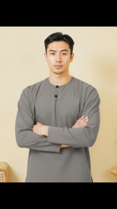 Kurta Lelaki Full Sleeves Kurta Lengan Panjang Kurta Side Pocket Kurta Round Neck - Kurta Zohan