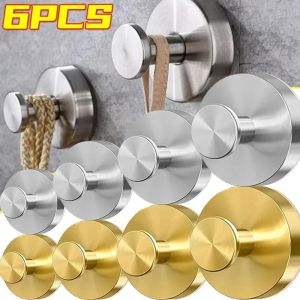 6PCS Stainless Steel Suction Cup Hooks Punch-free Wall Mounted Hook Hanging Towel Holder Bathroom Kitchen Vacuum Suction Cup