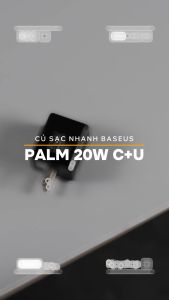 Củ Sạc 2 Cổng Baseus 20W Siêu Nhỏ Gọn Type C - Usb Cho iPhone 17 Pro Max 16 15 14 13 12 11