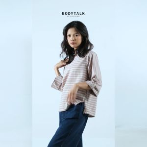 Bodytalk Blouse Wanita Wyn Brown White 23581T9BZ