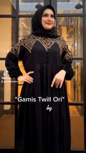 Gamis Twill BG COLLECTION Motif SHIREEN KENANGA "READY STOK SIAP KIRIM " S M L XL JUMBO " GTF