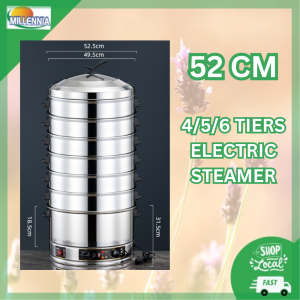 Electric 52cm 4/5/6 Layer Splitable 304 Stainless Steel Big Capacity Multifunction Steamer Pot -电蒸锅多功能4/5/6层不锈钢可 蒸/煮/焖/炖