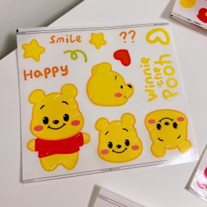 Cute Winnie the Pooh Strawberry Bear Stickers No Trace Insulated Cup DIY Decals Mobile Phone Case Computer Helmet Non-Drying Glue