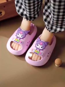 Sanrio childrens slippers summer girls cartoon cute soft bottom home indoor non-slip sandals Kuromi slippers