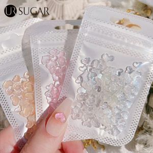 UR SUGAR Clear Crystals AB Gold Sliver Mix Sizes Glass 3D Nail Art Rhinestones Beads For Nails Art Decorations DIY