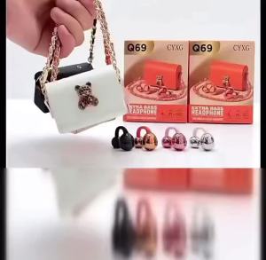 QKZ | QKZ TWS Wireless Earphone Comfortable Wear Long Battery Life Cute Design Handbag Appearance Bluetooth 5.4 Headset Listen Music