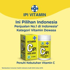 [2 Pcs] VIT C IPI - Vitamin C rasa Jeruk Isi 45 Tablet - Vit C Ipi Tablet Hisap  - Vitamin Cipi Rasa Jeruk - Vit C ipi Murah