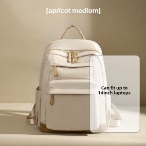 Urban Simple Style Oxford Cloth Double Shoulder Bag Womens Travel Commuting Computer Backpack Large Capacity Bookbag