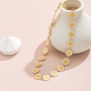 Ingemark | Kpop Flower Daisy Clavicle Chain Necklace for Women Wed Summer Sweet Short Choker Fashion Statement Jewelry Gift Y2K Accessories