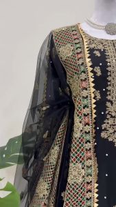 [PRE-ORDER] Ready Made Faux Georgette Febric With Inner With Thred & Sequence With Pearl Suit (10-15days delivery)