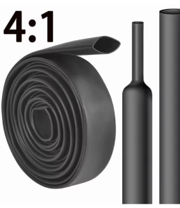 BlackΦ4mm-Φ52mm4X Heat Shrink Tubing-4:1 Ratio Dual Wall Adhesive Lined Shrinkable Wire Wrap Tube Waterproof Industrial Black