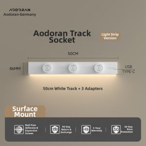 aodoran | Motion Sensor Moveable Home Track Outlet with Light