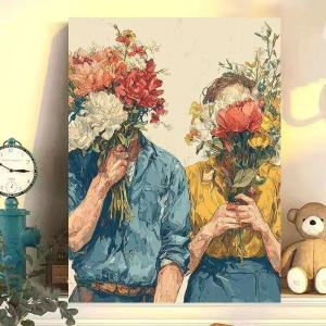 Acrylic Paint By Numbers Love Series Painting By Numbers on Canvas Coloring By Number for Adults Paint Digital Art