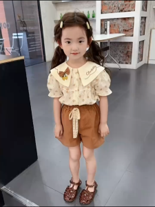 Setelan Kemeja Baju Anak Perempuan Lengan Pendek Usia 1-4 Tahun / Setelan Baju KAtun Anak Perempuan