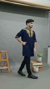 (COD/BRITTANY STORE) New Baju Koko Kurta Bordir Pria Lengan Pendek / Kurta Pria Pakistan / Kurta Tangan Pendek / Baju Koko Muslim Pria / Koko Kurta Pria Dewasa / Baju Kurta Pria Terbaru / Koko Kurta Pakistan Pria / Koko Qurta Bordir Pria Terbaru M L XL