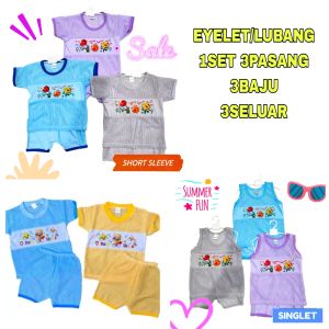 1Set 3Pasang Baby Baju Lubang Ready Stock  3-8m💞New Born